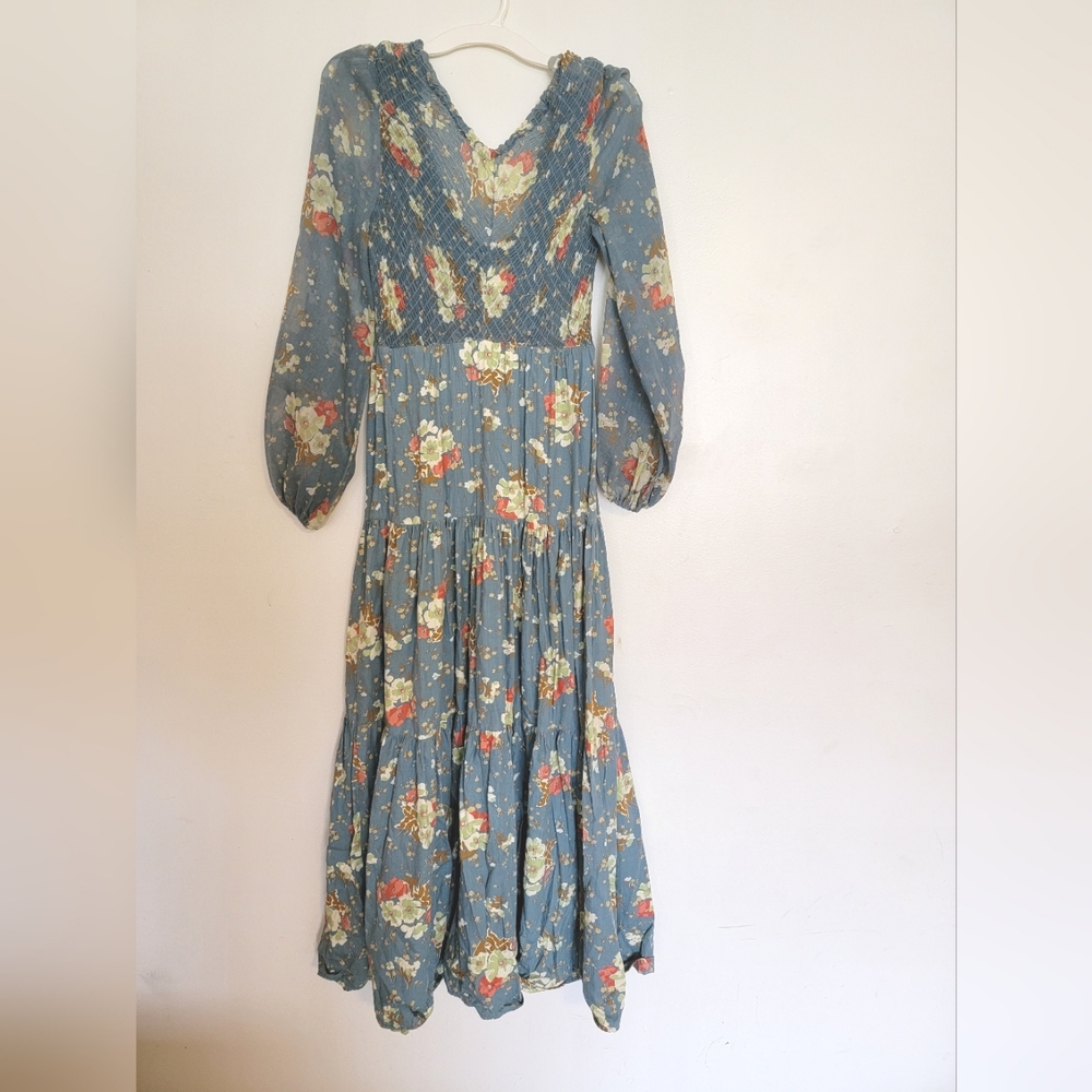 Vintage floral tiered maxi dress size medium